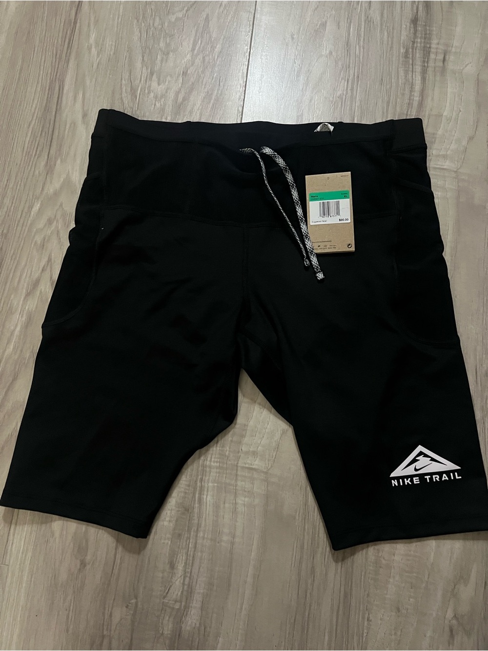 NIKE Dri-Fit Trail Lava Loops Outdoor 1/2 Running Tight Shorts Mens Sz XL Black